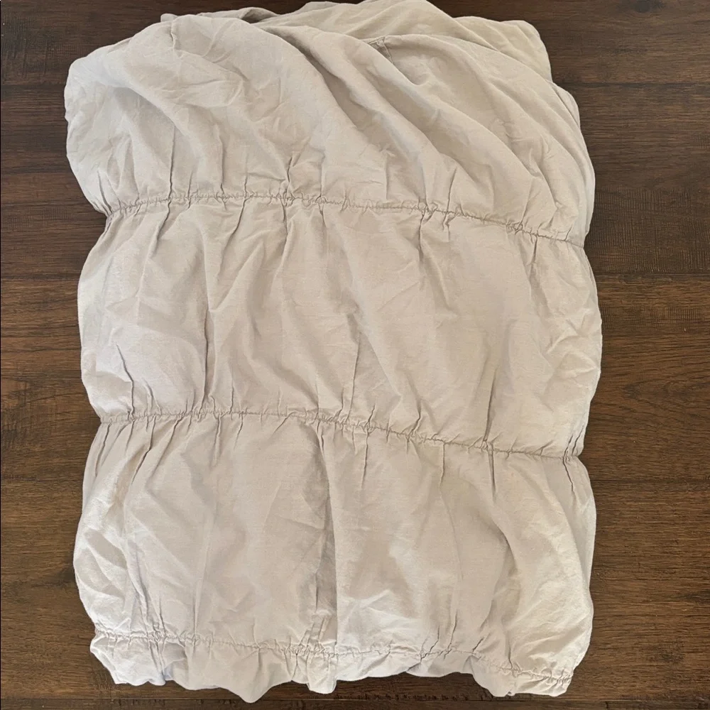 Pottery Barn‎ Teen Gray Ruched Full / Queen Duvet Cover College Dorm
